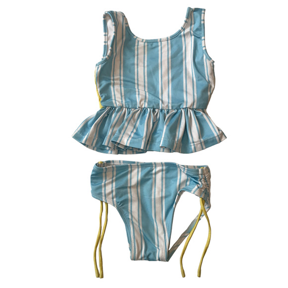 Well Dressed Wolf Wildling Cabana Blue Stripe Tankini Swim 18M - Picture 1 of 6